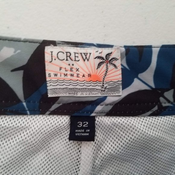 J.CREW Flex Swimwear Leaf Print Swim Trunks Shorts Men's Size 32 - Picture 4 of 4